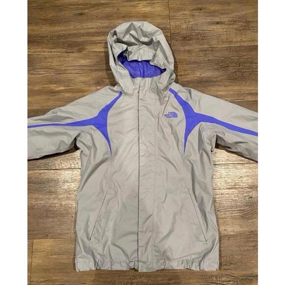 The NorthFace Girls Purple and Grey Fleece 2 Layer Jacket sz Lg EUC - Picture 1 of 9